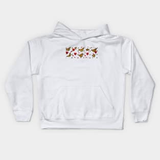 butterflys and red hearts Kids Hoodie